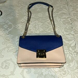 Karl Lagerfeld Blue and Pink Shoulder Bag